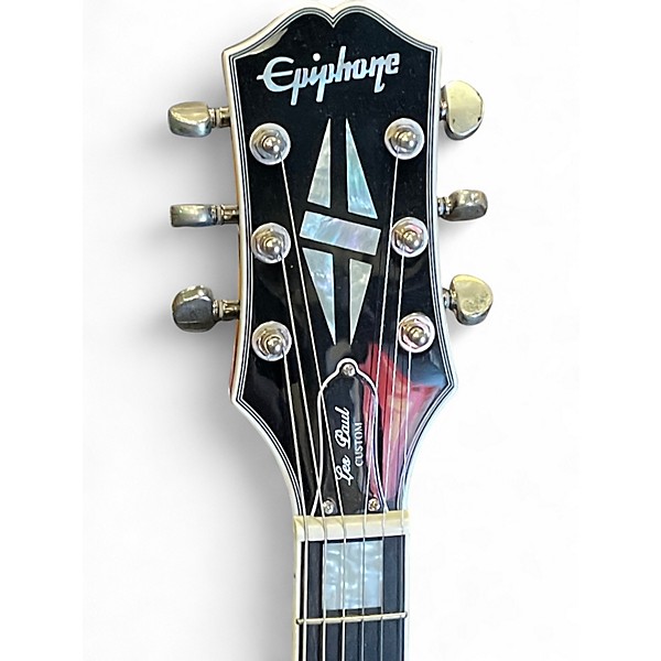 Used 2023 Epiphone Les Paul Custom Silverburst Solid Body Electric Guitar