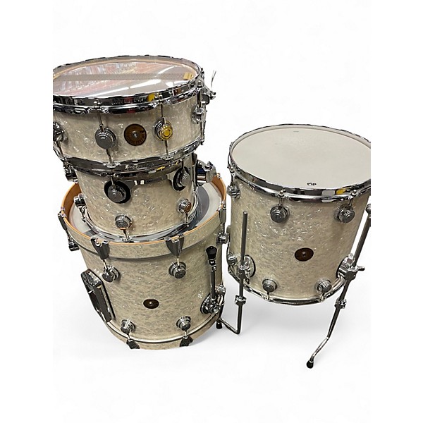 Used DW 4 Piece Collector's Series Jazz Pearl White Drum Kit