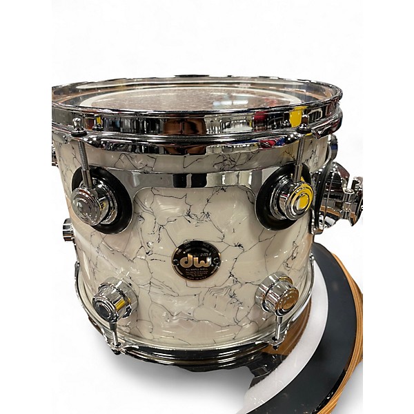 Used DW 7 Piece Collector's Series WHITE MARBLE Drum Kit