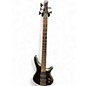 Used Ibanez SR305 5 String Chrome Silver Electric Bass Guitar