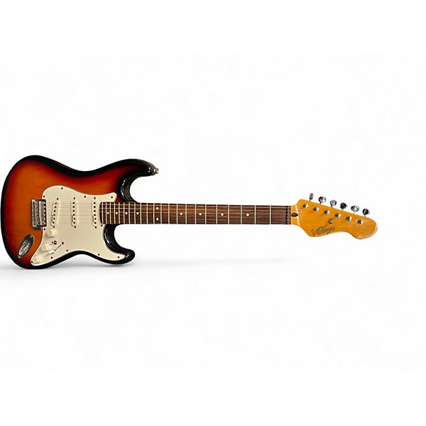 Used Vintage SSS Doube Cut 2 Tone Sunburst Solid Body Electric Guitar