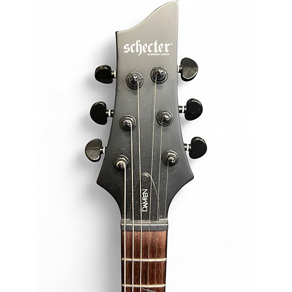 Used Schecter Guitar Research Damien 6 Black Solid Body Electric Guitar