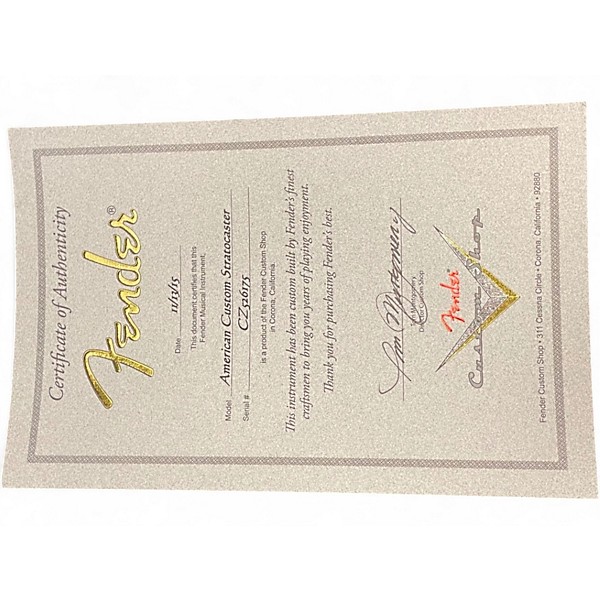 Used Fender American Custom Stratocaster FMT Saphire Blue Transparent Solid Body Electric Guitar