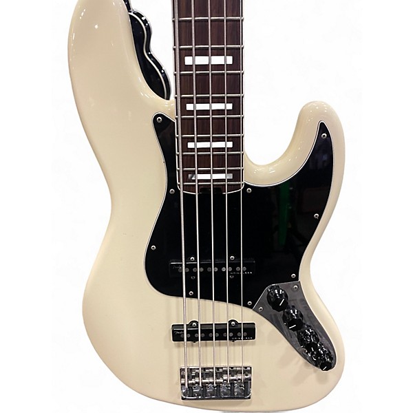 Used Fender American Elite Jazz Bass 5 String Olympic White Electric Bass Guitar