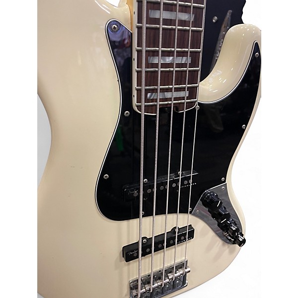 Used Fender American Elite Jazz Bass 5 String Olympic White Electric Bass Guitar
