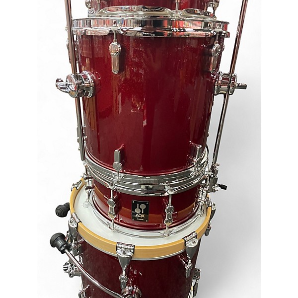 Used SONOR 4 Piece AQX JUNGLE Red Drum Kit