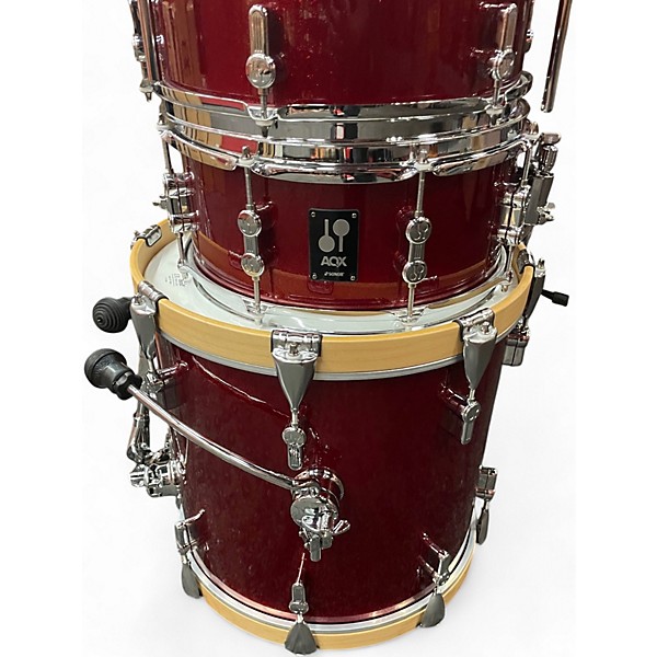 Used SONOR 4 Piece AQX JUNGLE Red Drum Kit