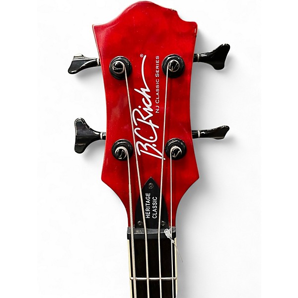 Used B.C. Rich Heritage Classic Mockingbird Bass Red Electric Bass Guitar