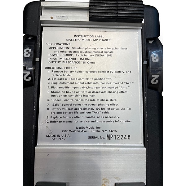 Used Maestro PHASER Effect Pedal