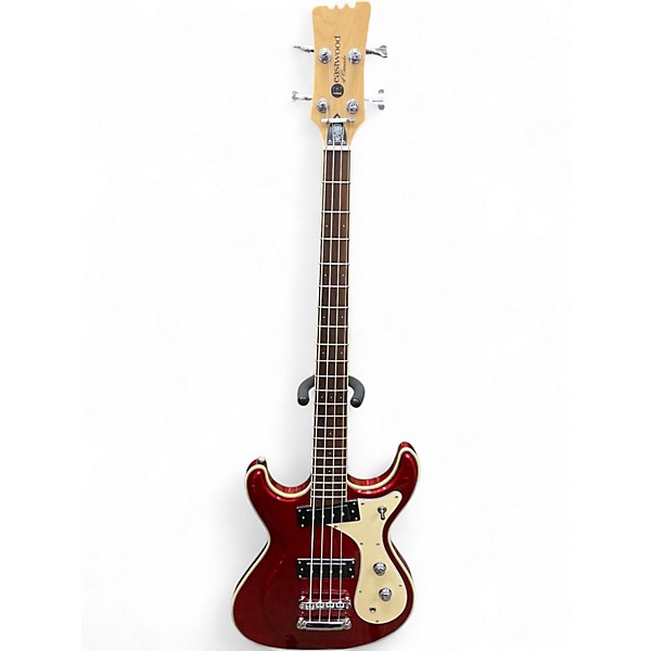Used Eastwood HI FLYER Red Sparkle Electric Bass Guitar