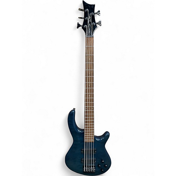 Used Dean Edge 5 String Blue Electric Bass Guitar