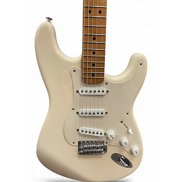 Used Fender JIMMY VAUGHN STRATOCASTER Olympic White Solid Body Electric Guitar