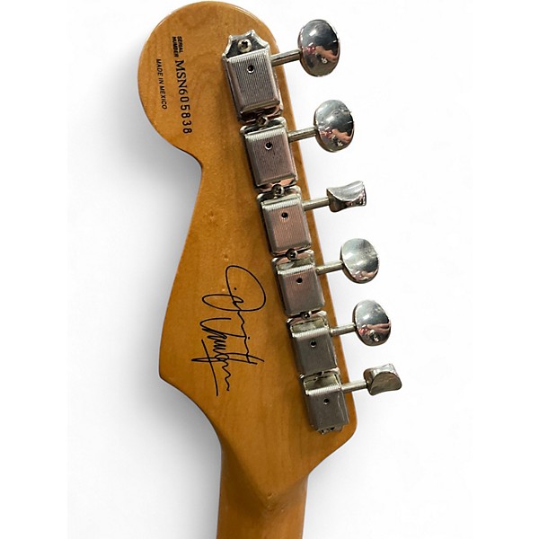 Used Fender JIMMY VAUGHN STRATOCASTER Olympic White Solid Body Electric Guitar