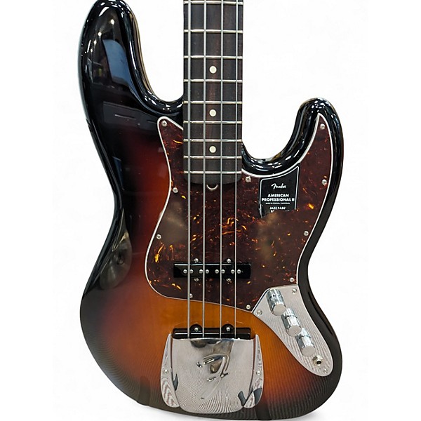 Used Fender American Professional II Jazz Bass 3 Color Sunburst Electric Bass Guitar