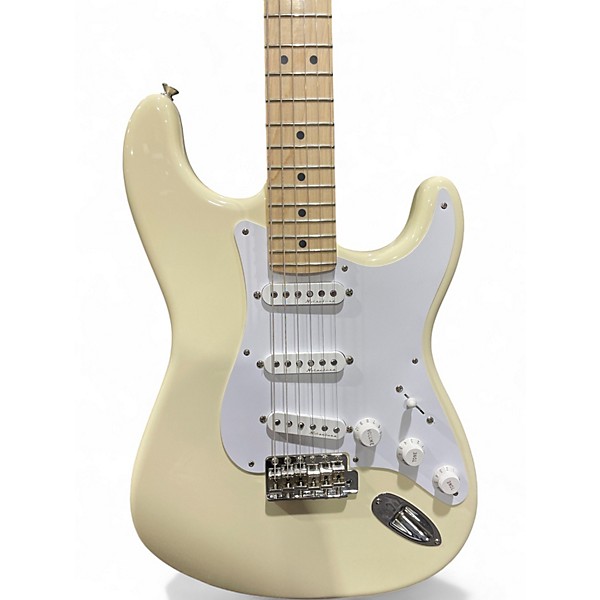 Used Fender Artist Series Eric Clapton Stratocaster Olympic White Solid Body Electric Guitar