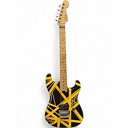 Used EVH Striped Series Black and Yellow Solid Body Electric Guitar
