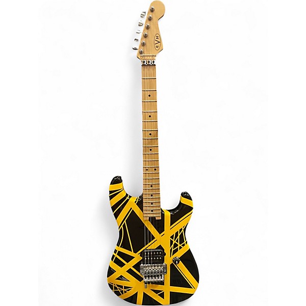 Used EVH Striped Series Black and Yellow Solid Body Electric Guitar