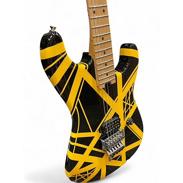 Used EVH Striped Series Black and Yellow Solid Body Electric Guitar