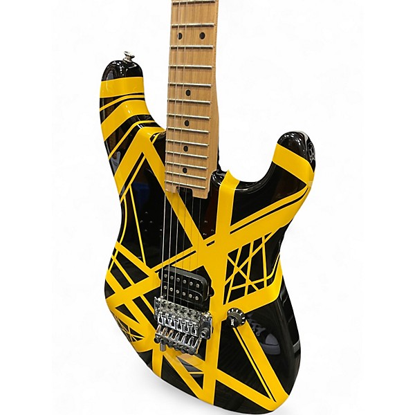 Used EVH Striped Series Black and Yellow Solid Body Electric Guitar