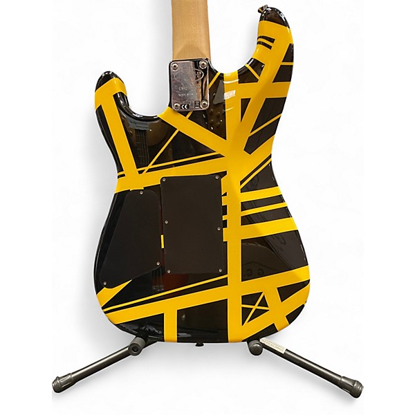 Used EVH Striped Series Black and Yellow Solid Body Electric Guitar