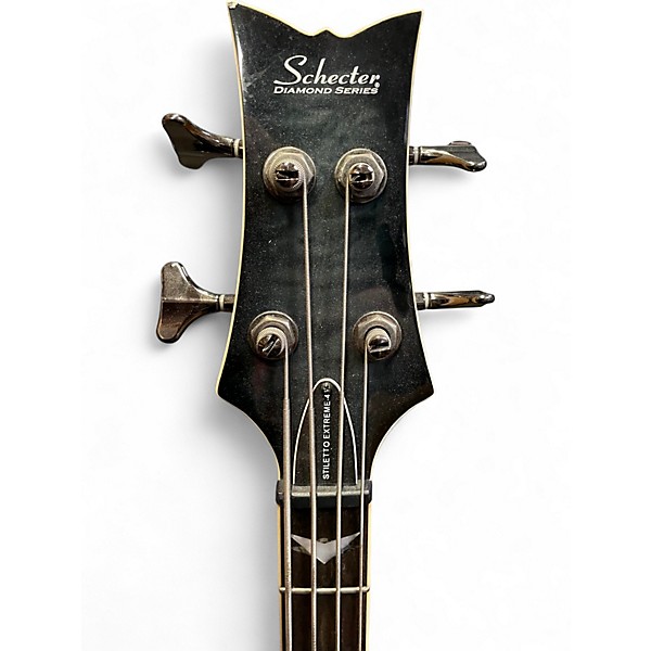 Used Schecter Guitar Research Stiletto Extreme 4 String Trans Black Electric Bass Guitar
