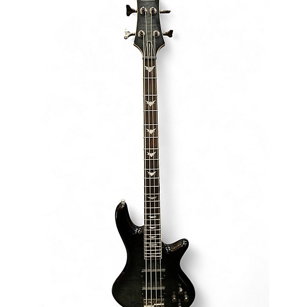 Used Schecter Guitar Research Stiletto Extreme 4 String Trans Black Electric Bass Guitar