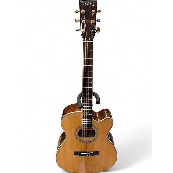 Used Zager zad9000mce Natural Acoustic Electric Guitar