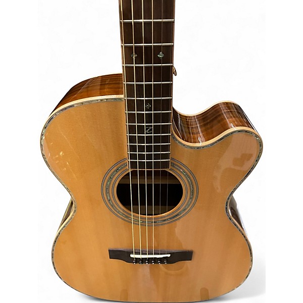 Used Zager zad9000mce Natural Acoustic Electric Guitar