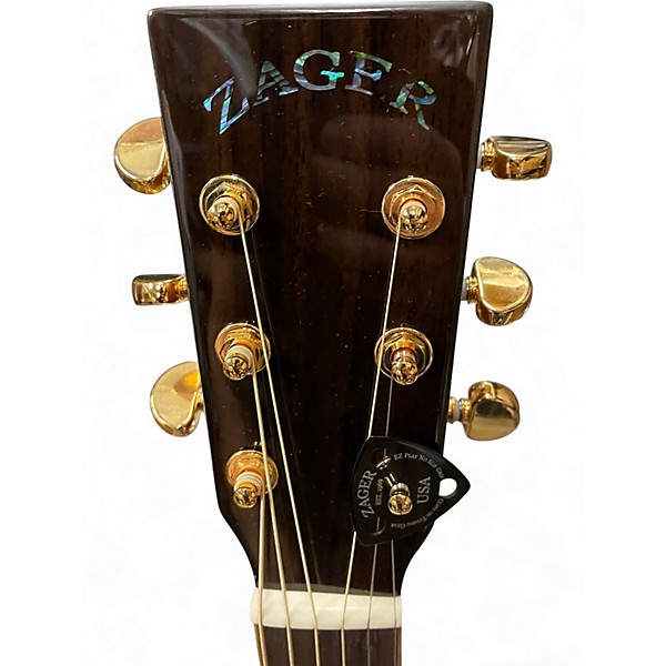 Used Zager zad9000mce Natural Acoustic Electric Guitar