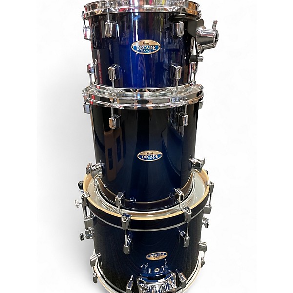 Used Pearl 3 Piece DECADE MAPLE Blue Burst Drum Kit