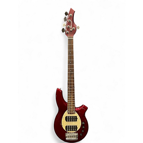 Used Ernie Ball Music Man Bongo 5 HH Wine Red Electric Bass Guitar