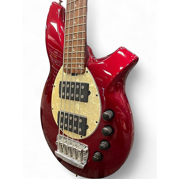 Used Ernie Ball Music Man Bongo 5 HH Wine Red Electric Bass Guitar