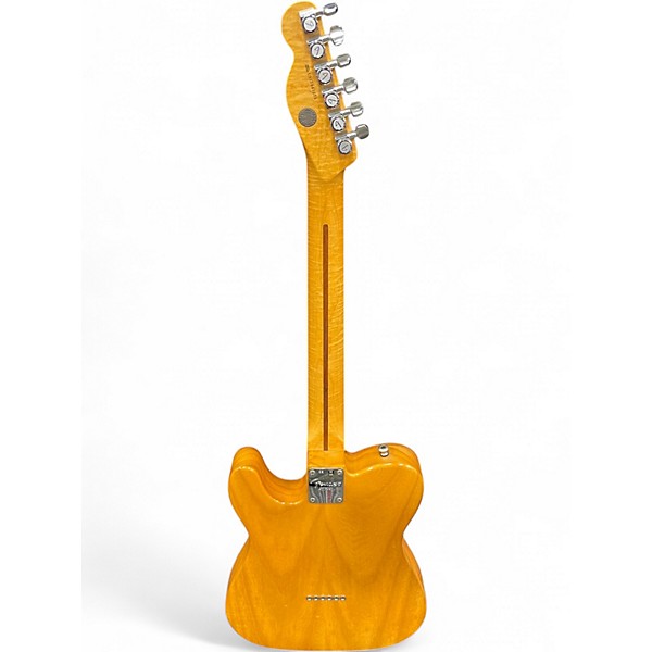 Used Fender Select Carved Maple Top Telecaster Amber Solid Body Electric Guitar