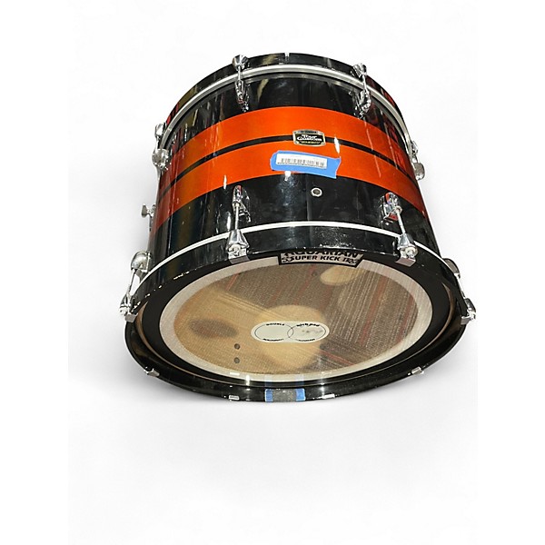 Used Yamaha 3 Piece Tour Custom black with red stripes Drum Kit