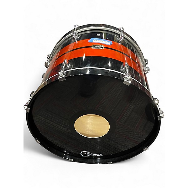 Used Yamaha 3 Piece Tour Custom black with red stripes Drum Kit