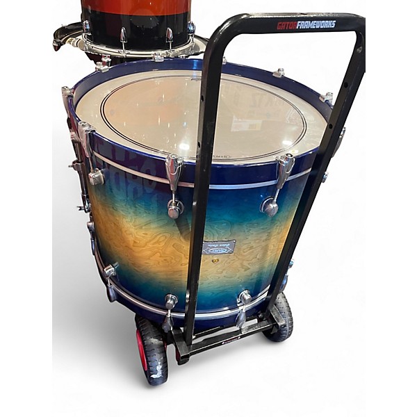 Used Mapex 3 Piece orion Ocean Blue Burst Drum Kit