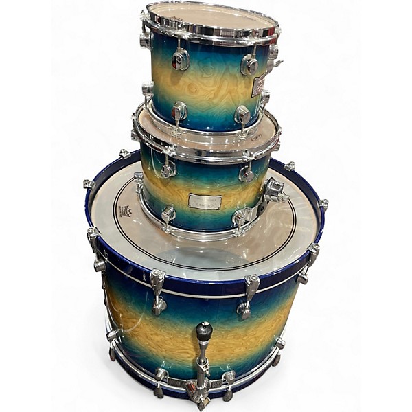 Used Mapex 3 Piece orion Ocean Blue Burst Drum Kit
