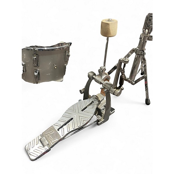 Used 1980 Pearl 5 Piece drum set Silver Drum Kit