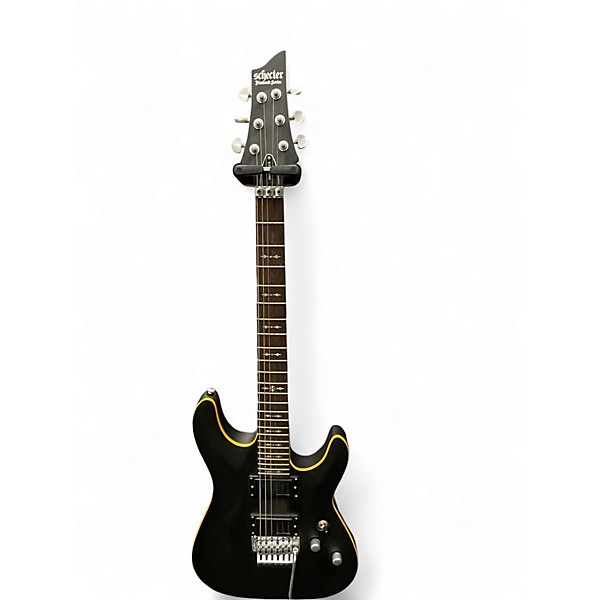 Used Schecter Guitar Research Omen Floyd Rose Active Black Solid Body Electric Guitar