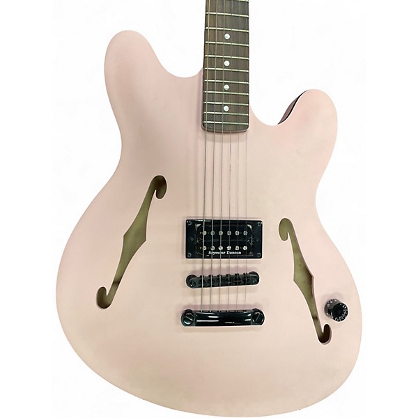 Used 2020s Fender Tom DeLonge Starcaster Pink Hollow Body Electric Guitar