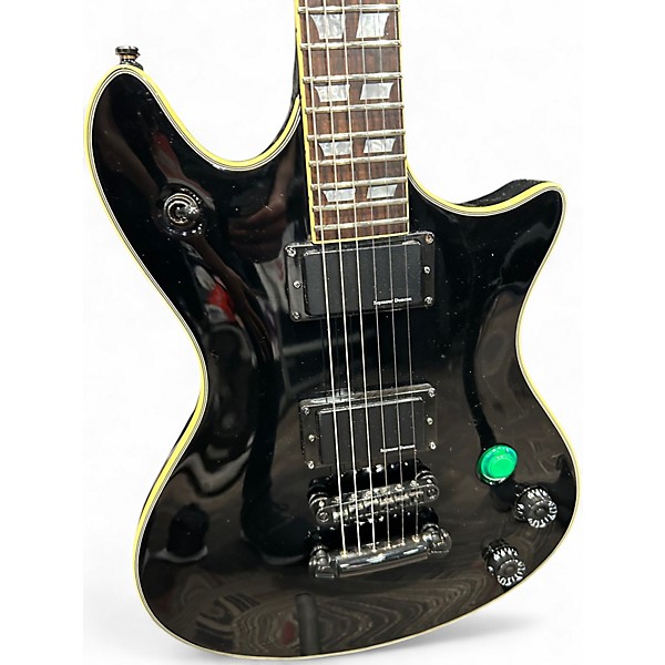 Used Schecter Guitar Research BLACKOUT CUSTOM BLACK MAMMOTH TOOTH Solid Body Electric Guitar