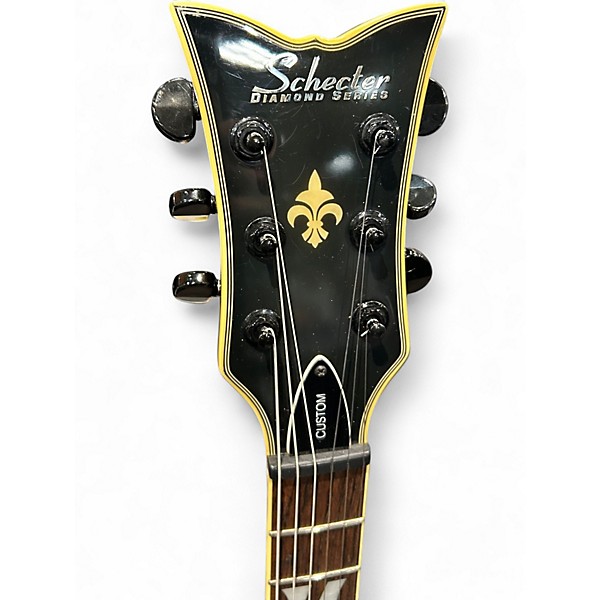 Used Schecter Guitar Research BLACKOUT CUSTOM BLACK MAMMOTH TOOTH Solid Body Electric Guitar