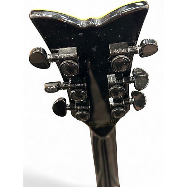 Used Schecter Guitar Research BLACKOUT CUSTOM BLACK MAMMOTH TOOTH Solid Body Electric Guitar