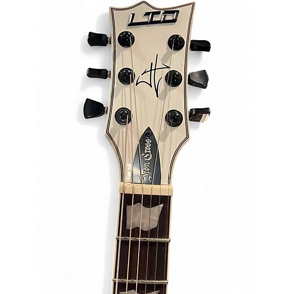 Used 2022 ESP LTD James Hetfield Signature Iron Cross Snow White Solid Body Electric Guitar