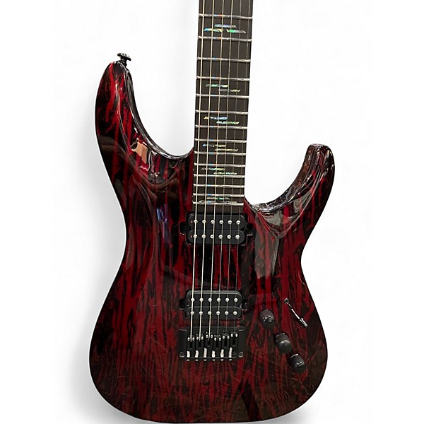 Used Schecter Guitar Research C-1 Silver Mountain blood moon Solid Body Electric Guitar