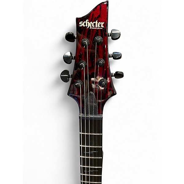 Used Schecter Guitar Research C-1 Silver Mountain blood moon Solid Body Electric Guitar