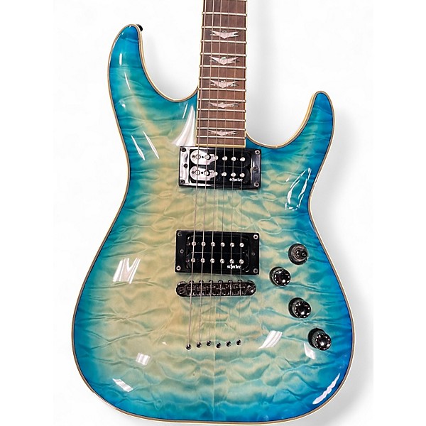 Used Schecter Guitar Research Omen Extreme 6 Ocean Blue Burst Solid Body Electric Guitar
