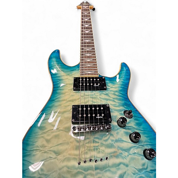 Used Schecter Guitar Research Omen Extreme 6 Ocean Blue Burst Solid Body Electric Guitar