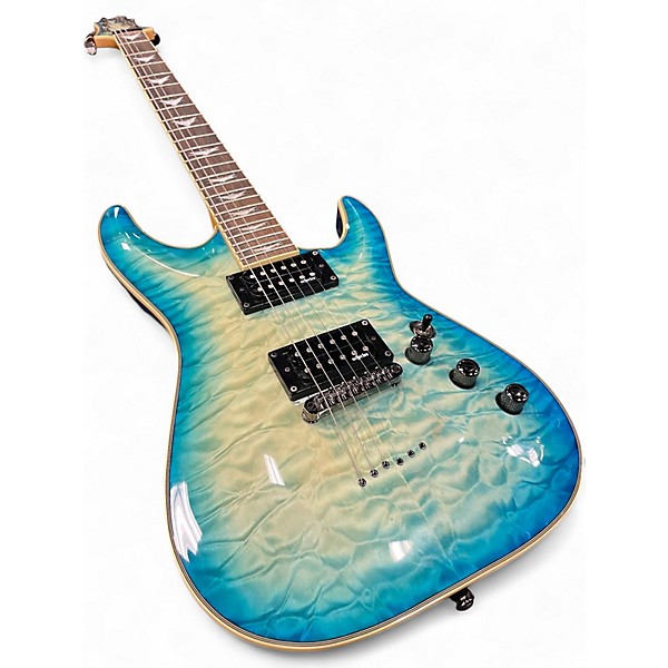 Used Schecter Guitar Research Omen Extreme 6 Ocean Blue Burst Solid Body Electric Guitar
