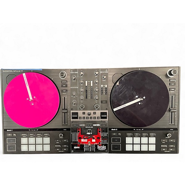Used Hercules DJ T7 w/ Clear Fader Module DJ Controller